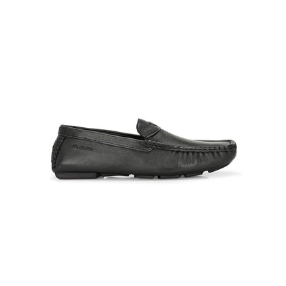 Valentino Men Premium Leather Black Casual Slip On Driving Loafers