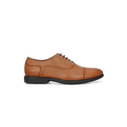 Valentino Men Premium Leather Tan Formal Oxford Shoes
