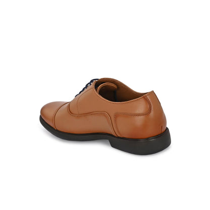 Valentino Men Premium Leather Tan Formal Oxford Shoes