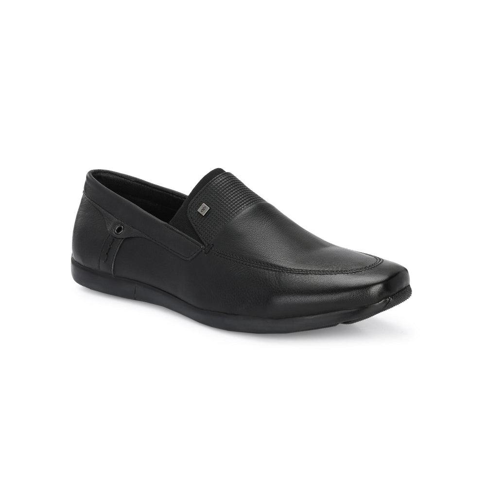 Valentino Men Premium Leather Black Slip-On Formal Loafer Shoes