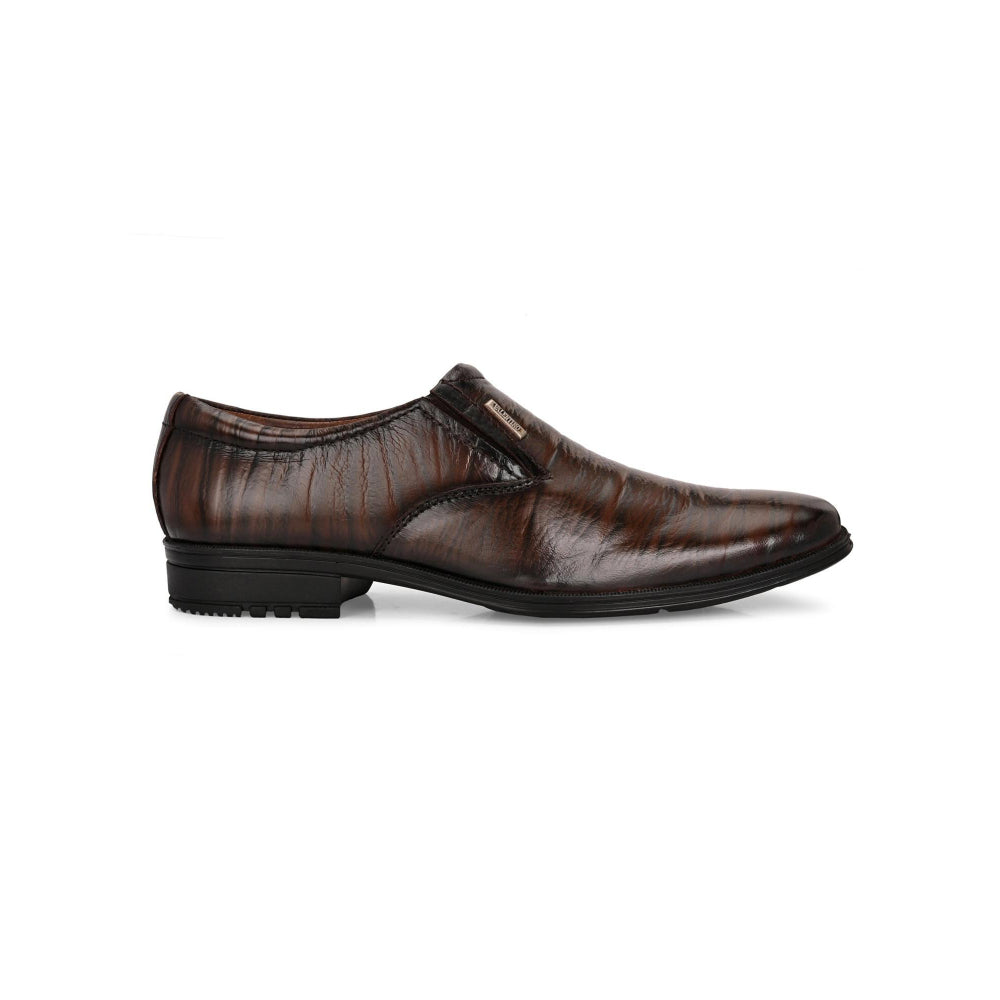 Valentino Men Premium Leather Brown Slip-On Formal Loafer Shoes