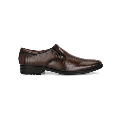 Valentino Men Premium Leather Brown Slip-On Formal Loafer Shoes