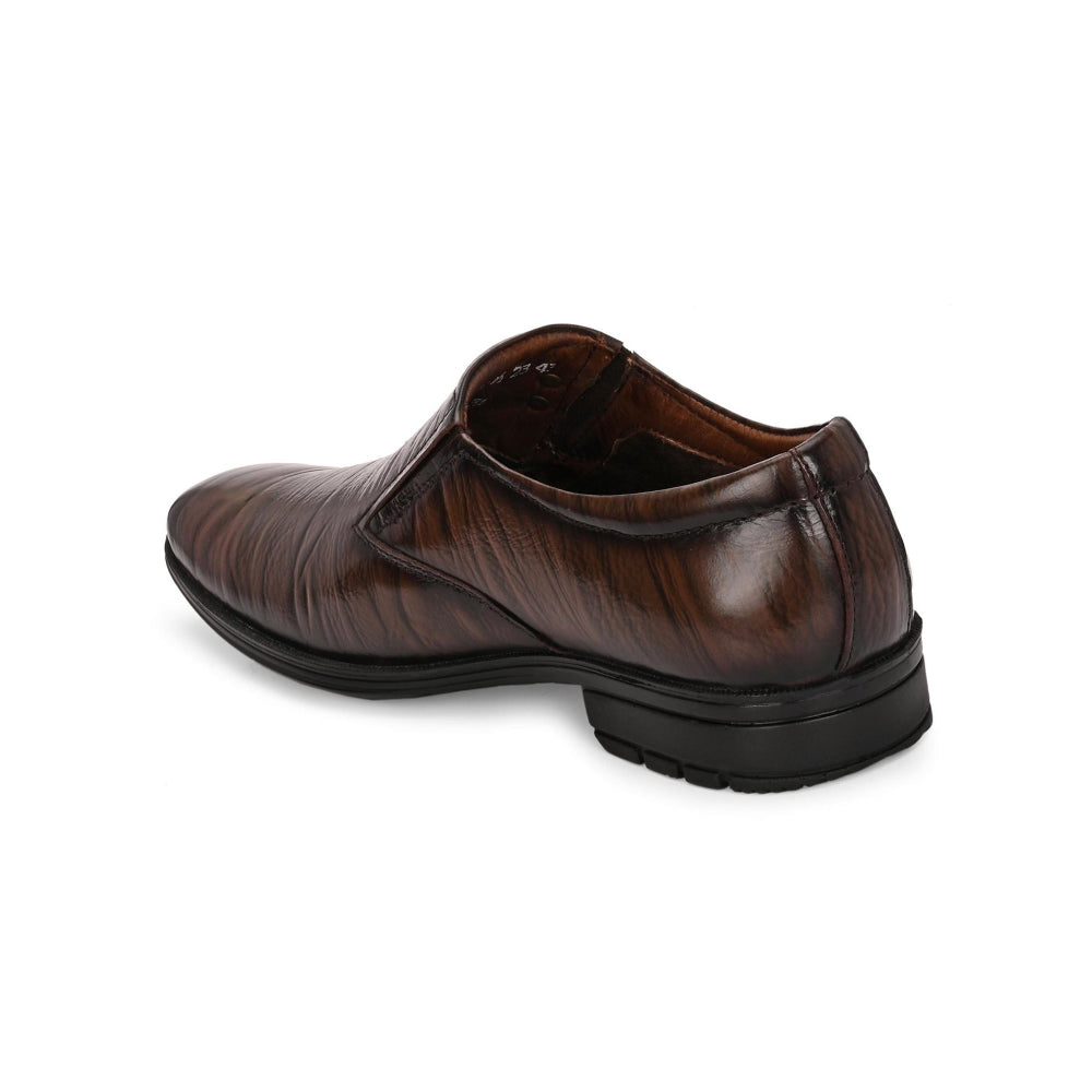 Valentino Men Premium Leather Brown Slip-On Formal Loafer Shoes