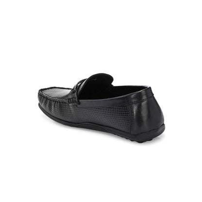 Valentino Men Premium Leather Black Slip On Loafer
