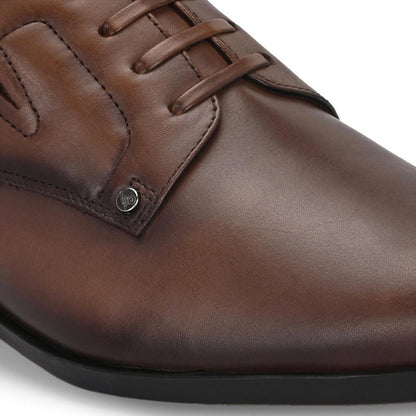 Valentino Men Premium Leather Brown Designer Laces Pattern Slip-On Formal Loafer Shoes