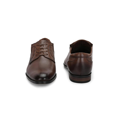 Valentino Men Premium Leather Brown Designer Laces Pattern Slip-On Formal Loafer Shoes