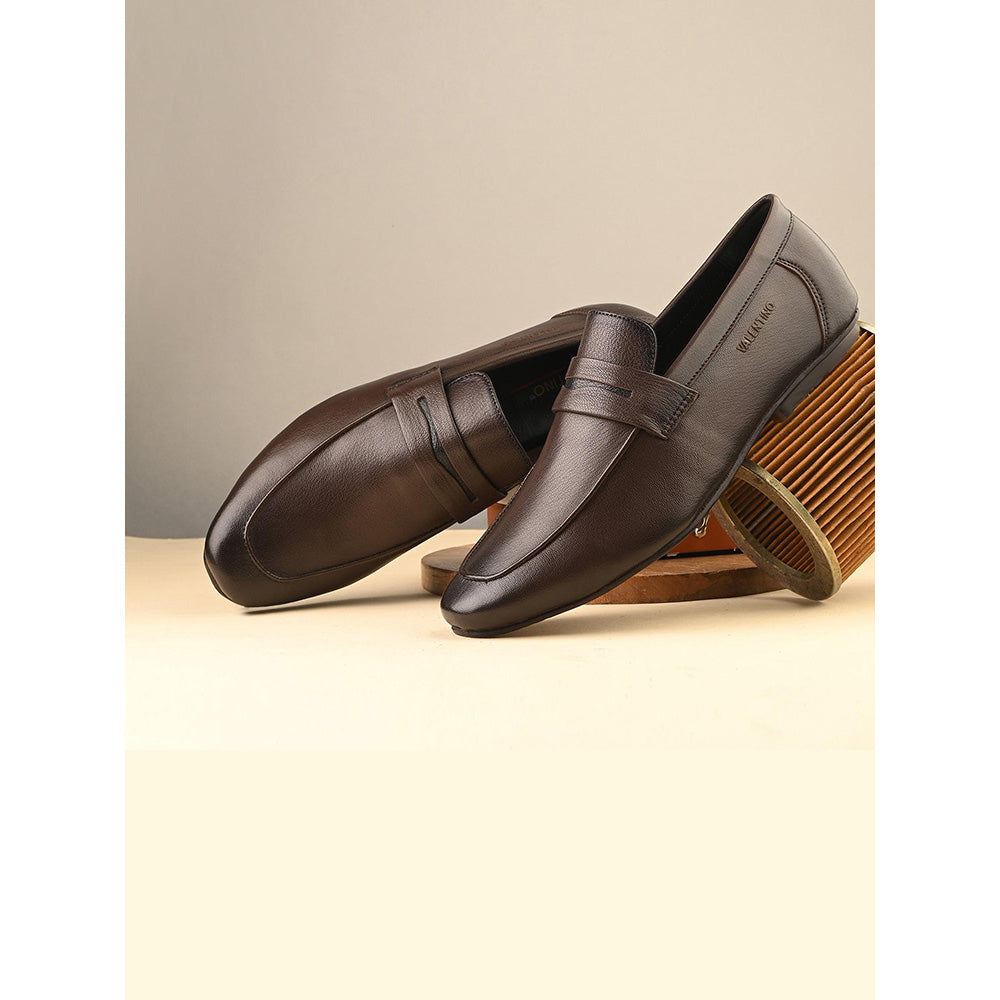 Valentino Men Premium Leather Slip On Loafer Shoes