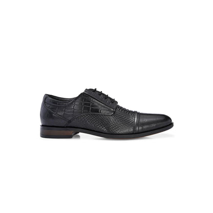 Valentino Men Premium Leather Black Lace-Up Formal Derby Shoes