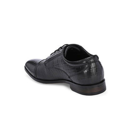 Valentino Men Premium Leather Black Lace-Up Formal Derby Shoes