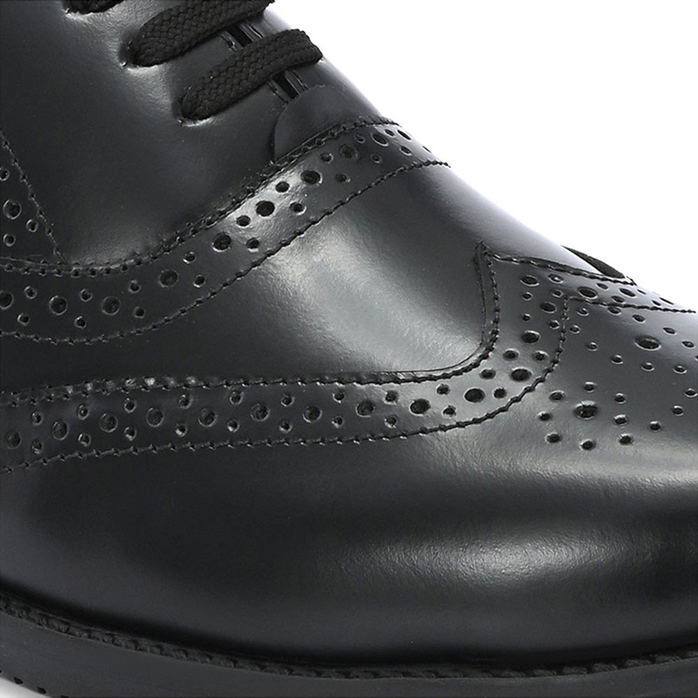Valentino Men Premium Leather Military Formal Brogue Shoes