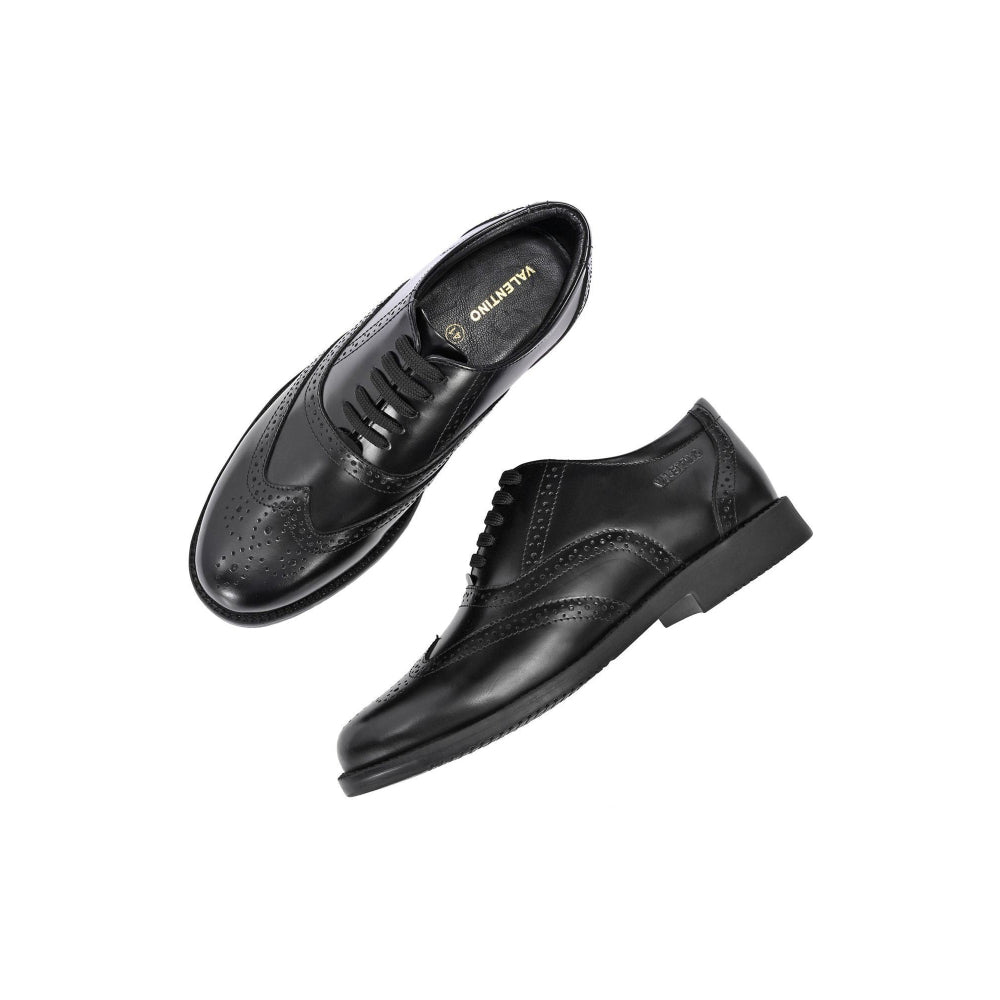 Valentino Men Premium Leather Military Formal Brogue Shoes