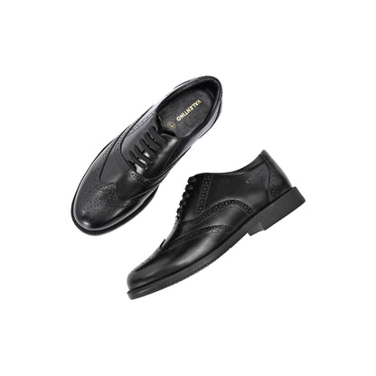 Valentino Men Premium Leather Military Formal Brogue Shoes