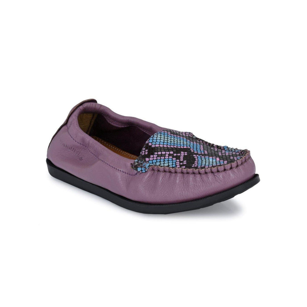 Valentino Women Premium Leather Purple Slip On Flexible Loafer