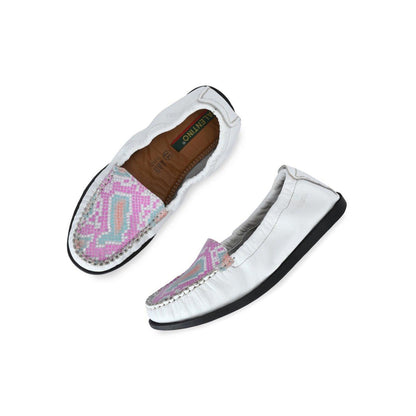 Valentino Women Premium Leather White Slip On Flexible Loafer