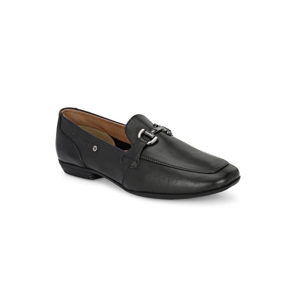 Valentino Women Black Premium Leather Loafers