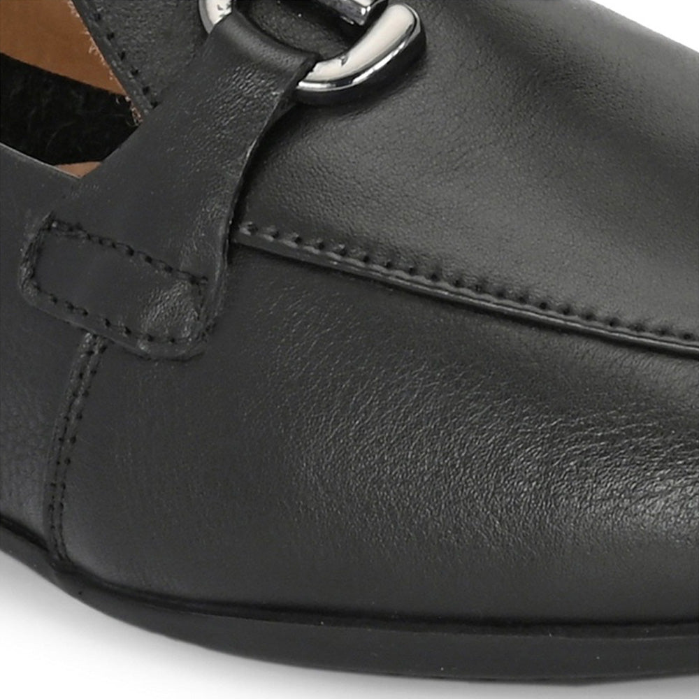 Valentino Women Black Premium Leather Loafers