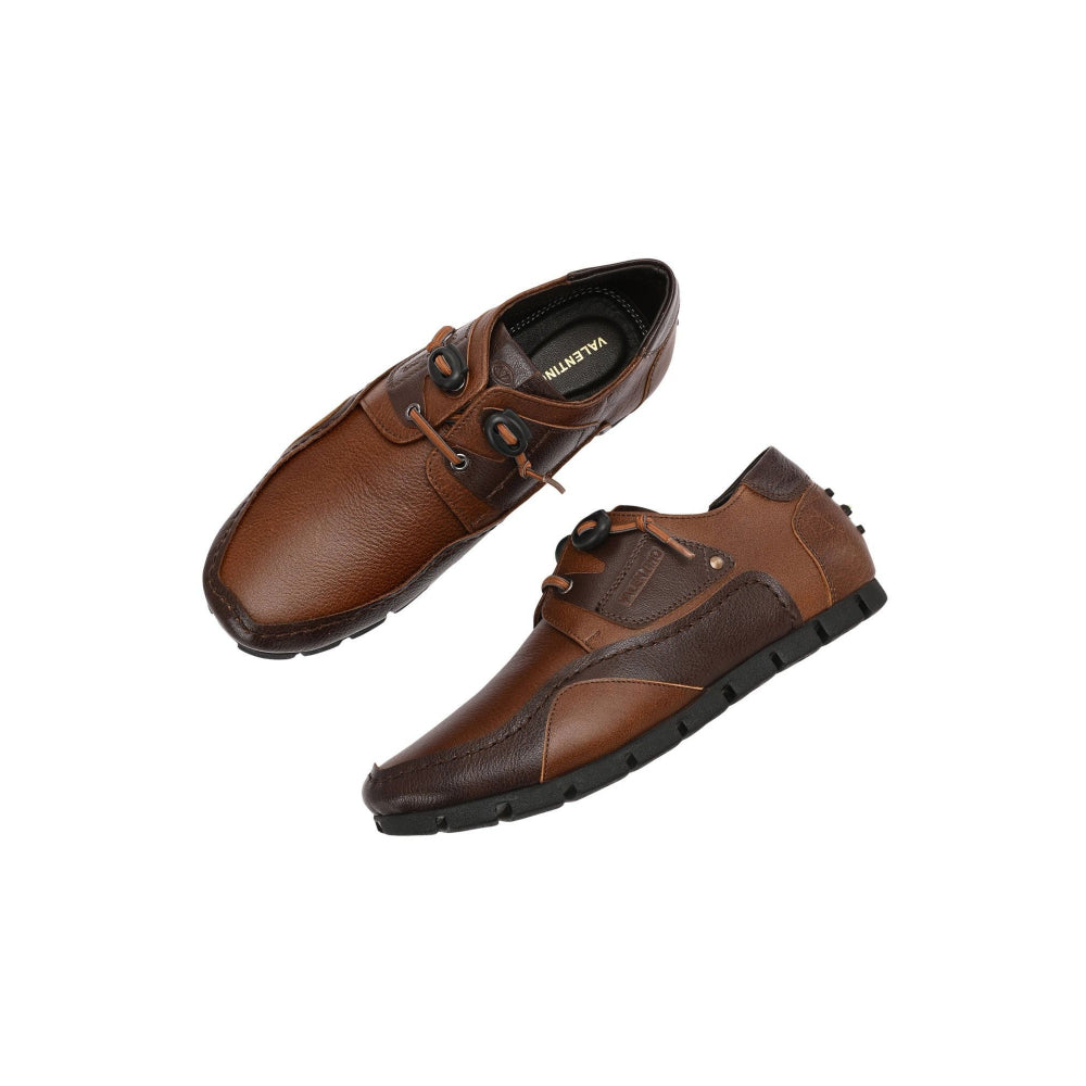 Valentino Men Premium Leather Casual Derby Shoes