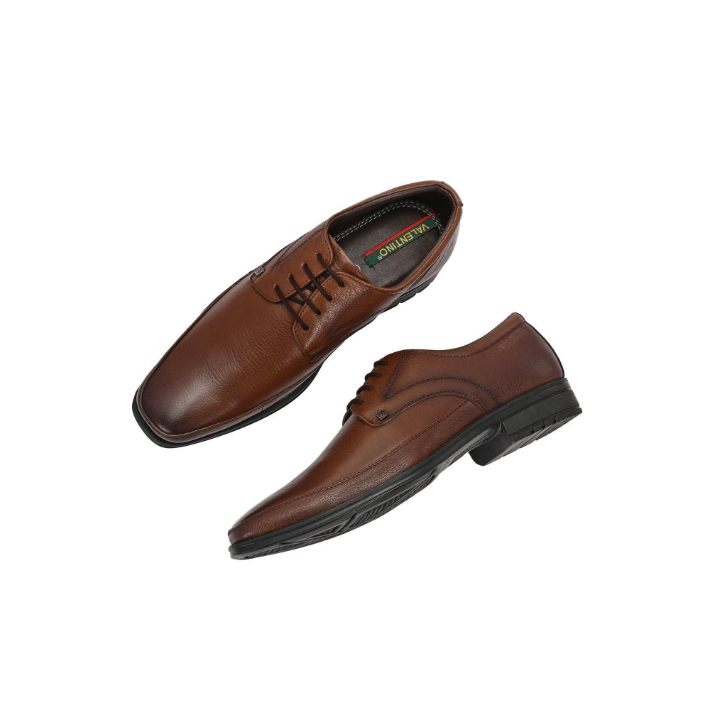 Valentino Men Premium Leather Lace-Up Formal Derby Shoes