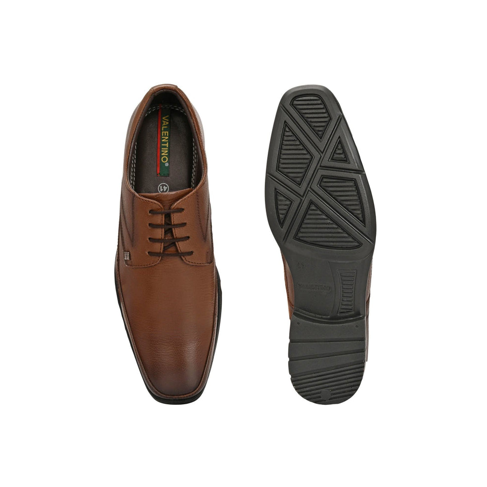 Valentino Men Premium Leather Lace-Up Formal Derby Shoes
