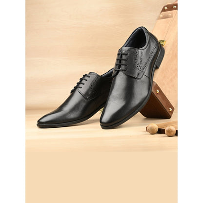 Valentino Men Premium Leather Lace-Up Formal Derby Shoes