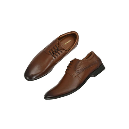 Valentino Men Premium Leather Lace-Up Formal Derby Shoes