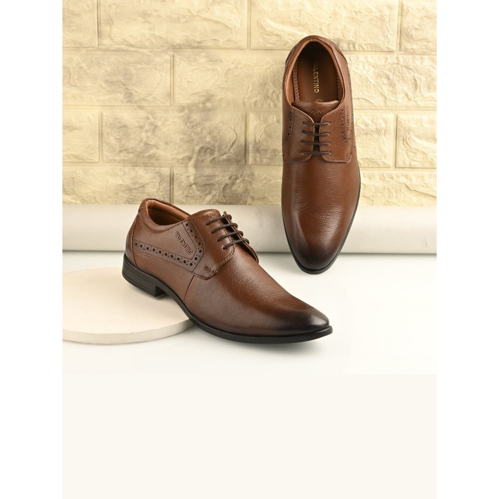 Valentino Men Premium Leather Lace-Up Formal Derby Shoes