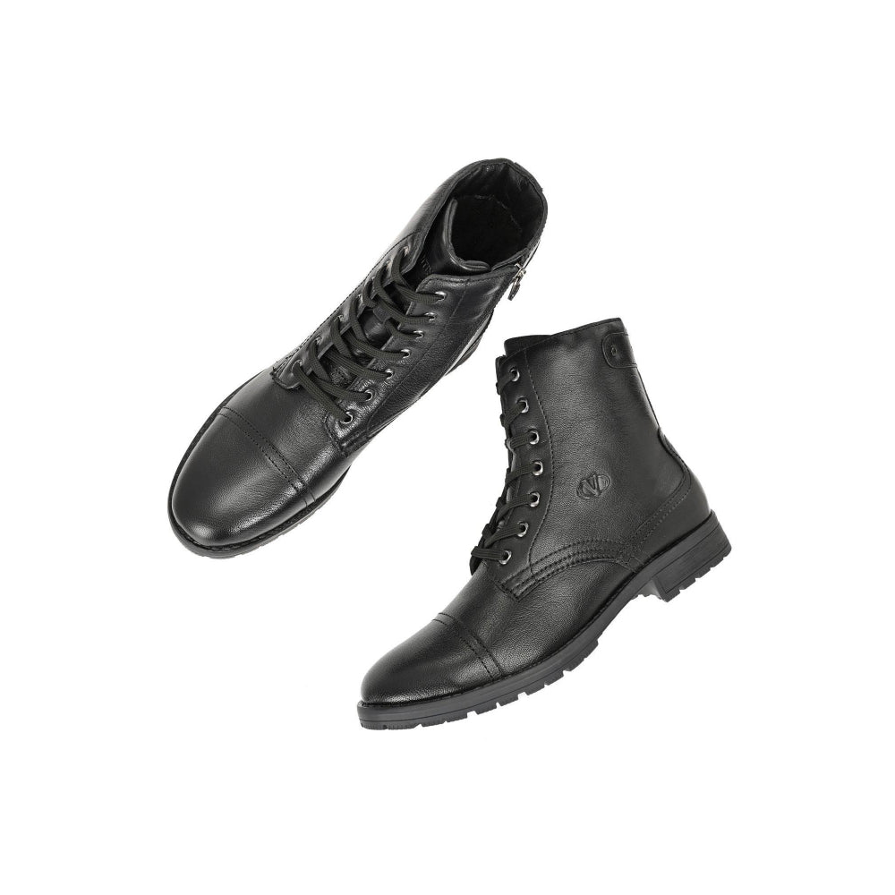 Valentino Men Premium Leather High Ankle Zipper Boot