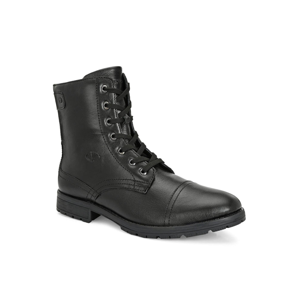 Valentino Men Premium Leather High Ankle Zipper Boot