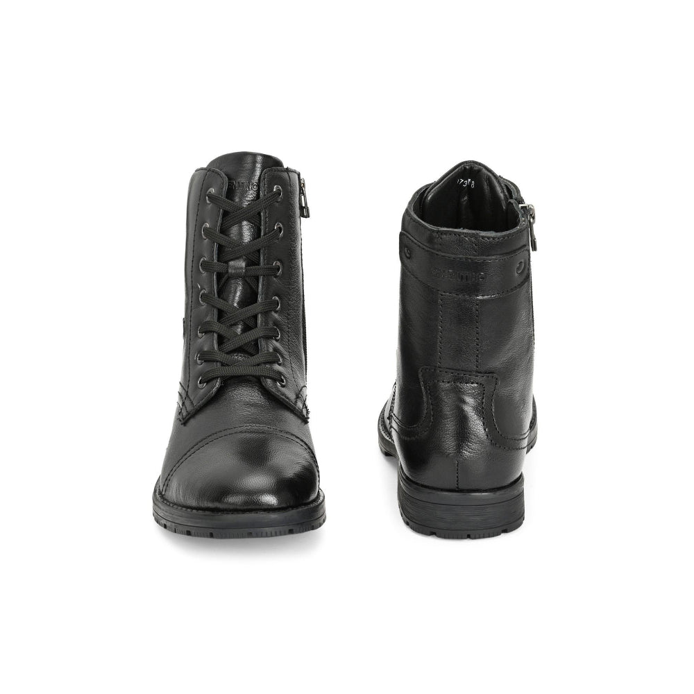Valentino Men Premium Leather High Ankle Zipper Boot