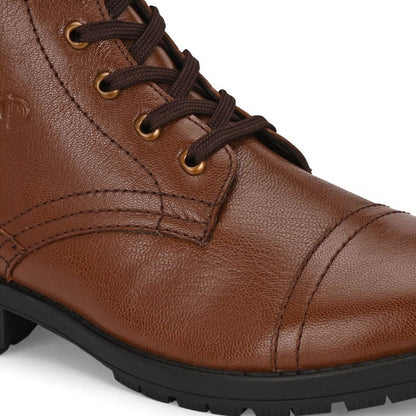Valentino Men Premium Leather High Ankle Zipper Boot
