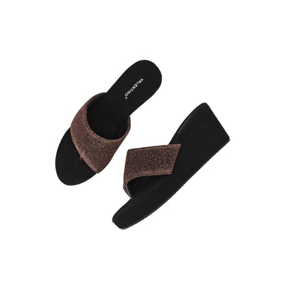 Valentino Women Copper wedge Slide Sandals