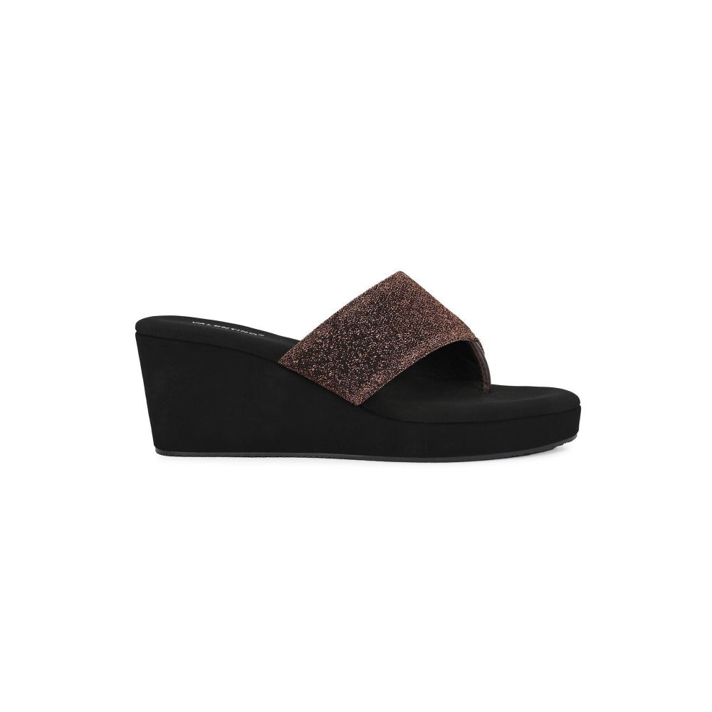 Valentino Women Copper wedge Slide Sandals