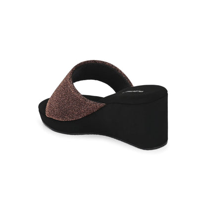 Valentino Women Copper wedge Slide Sandals