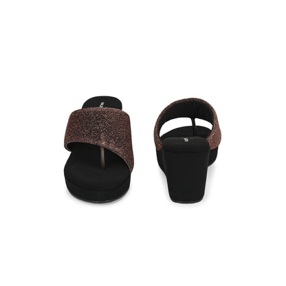 Valentino Women Copper wedge Slide Sandals