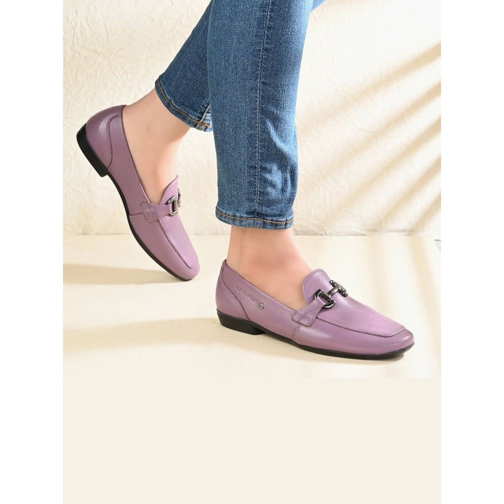 Valentino Women Purple Premium Leather Loafers
