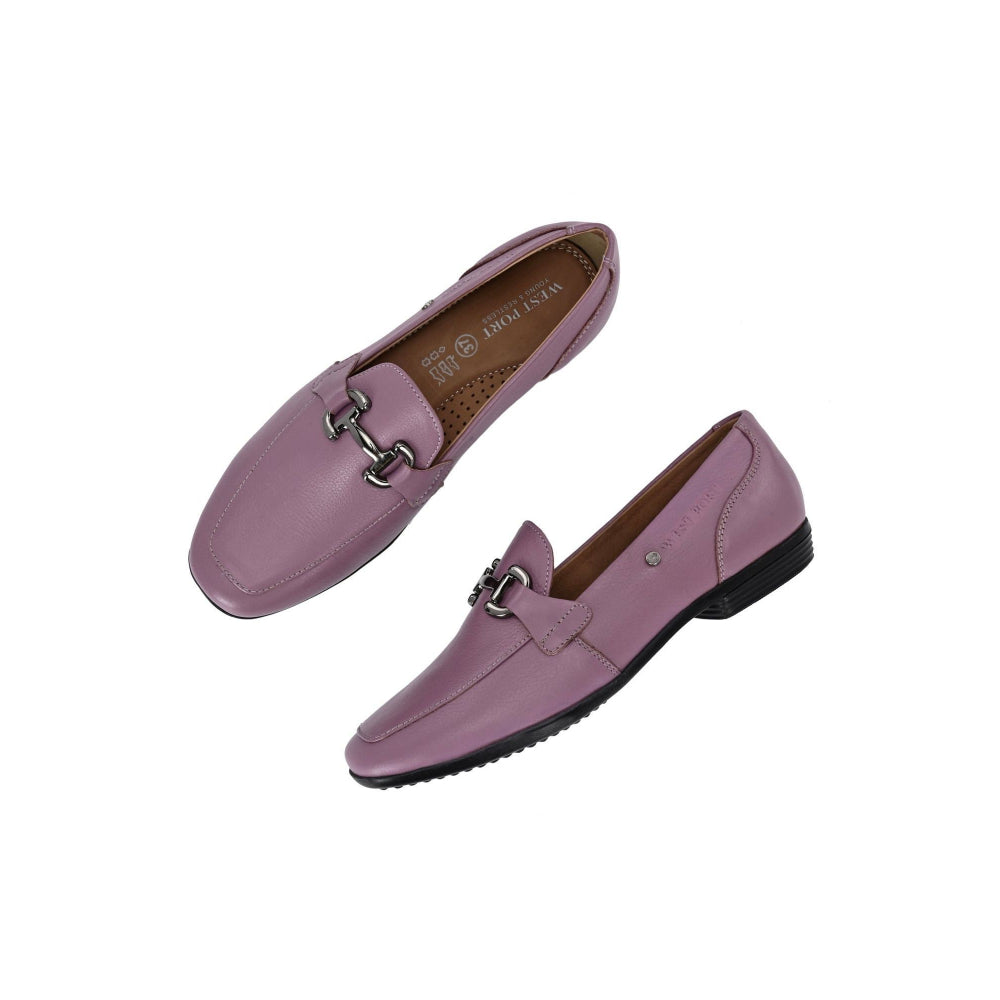 Valentino Women Purple Premium Leather Loafers