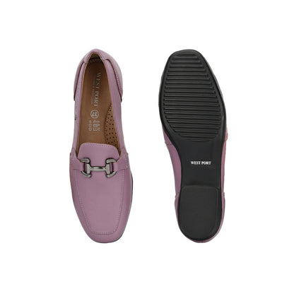Valentino Women Purple Premium Leather Loafers