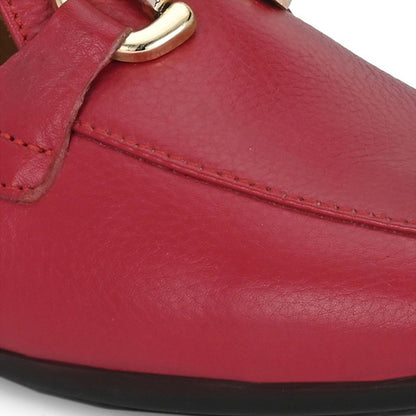 Valentino Women Red Premium Leather Loafers