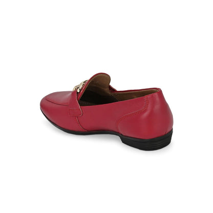 Valentino Women Red Premium Leather Loafers