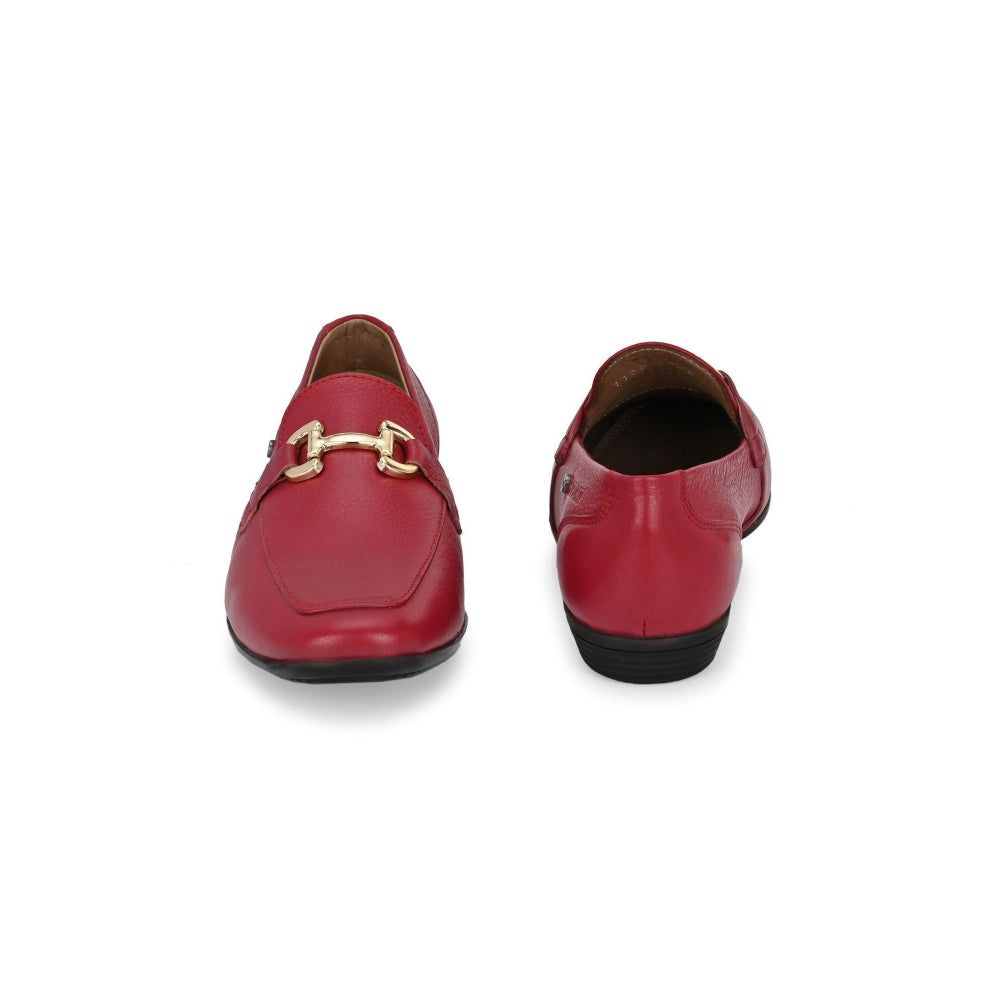 Valentino Women Red Premium Leather Loafers