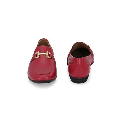Valentino Women Red Premium Leather Loafers