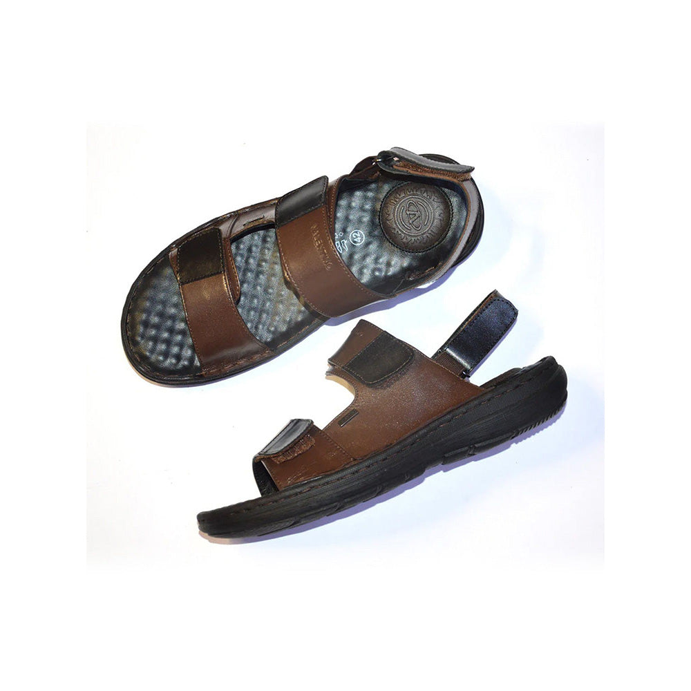 Valentino Men Premium Leather Brown Casual Sandal