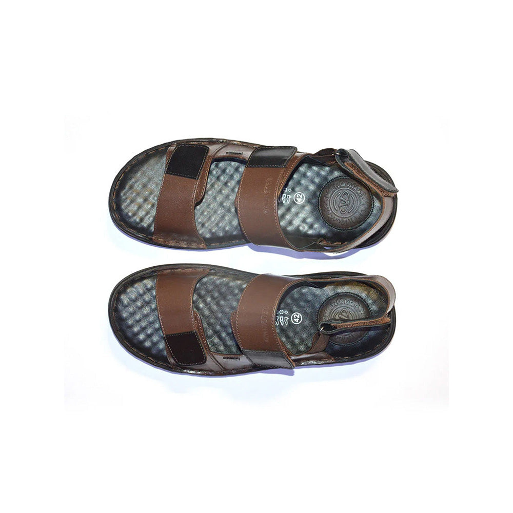 Valentino Men Premium Leather Brown Casual Sandal