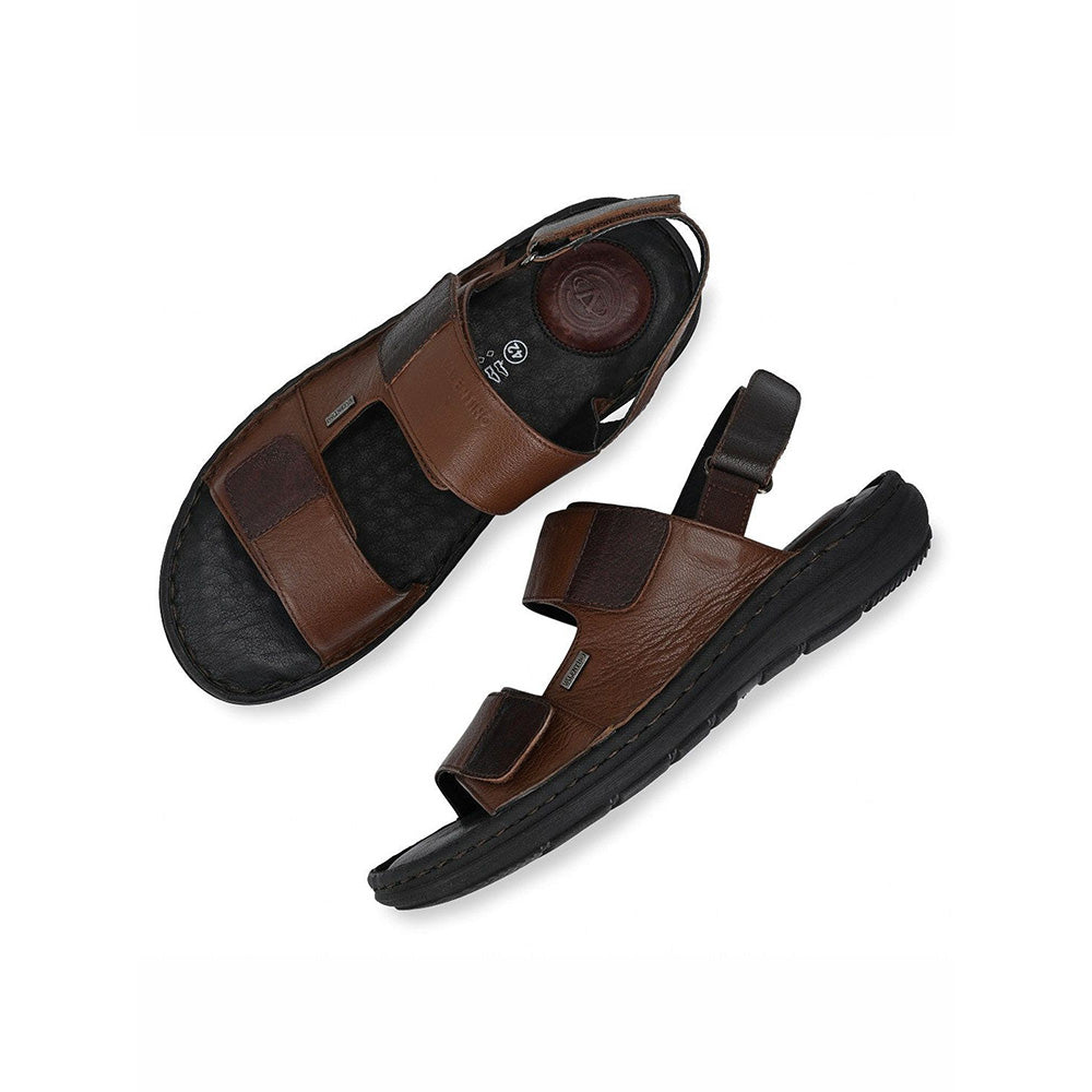 Valentino Men Premium Leather Brown Casual Sandal