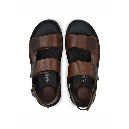 Valentino Men Premium Leather Brown Casual Sandal