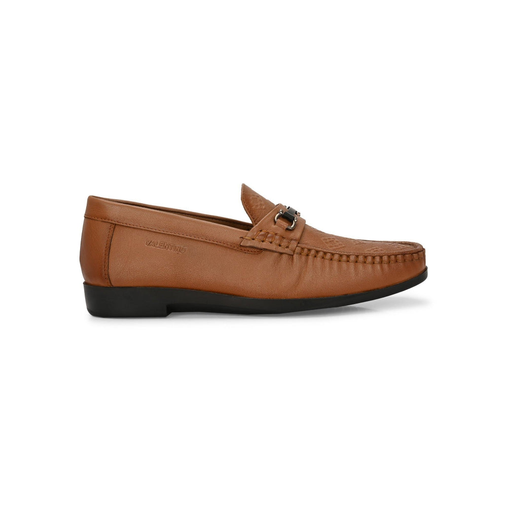 Valentino Men Premium Leather Cognac Casual Slip On Shoe