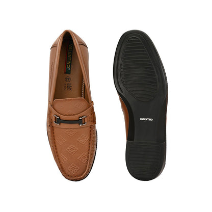 Valentino Men Premium Leather Cognac Casual Slip On Shoe