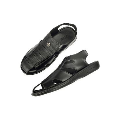 Valentino Men Faux Leather Black Closed-Toe Comfort Sandals