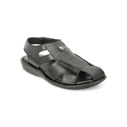 Valentino Men Faux Leather Black Closed-Toe Comfort Sandals