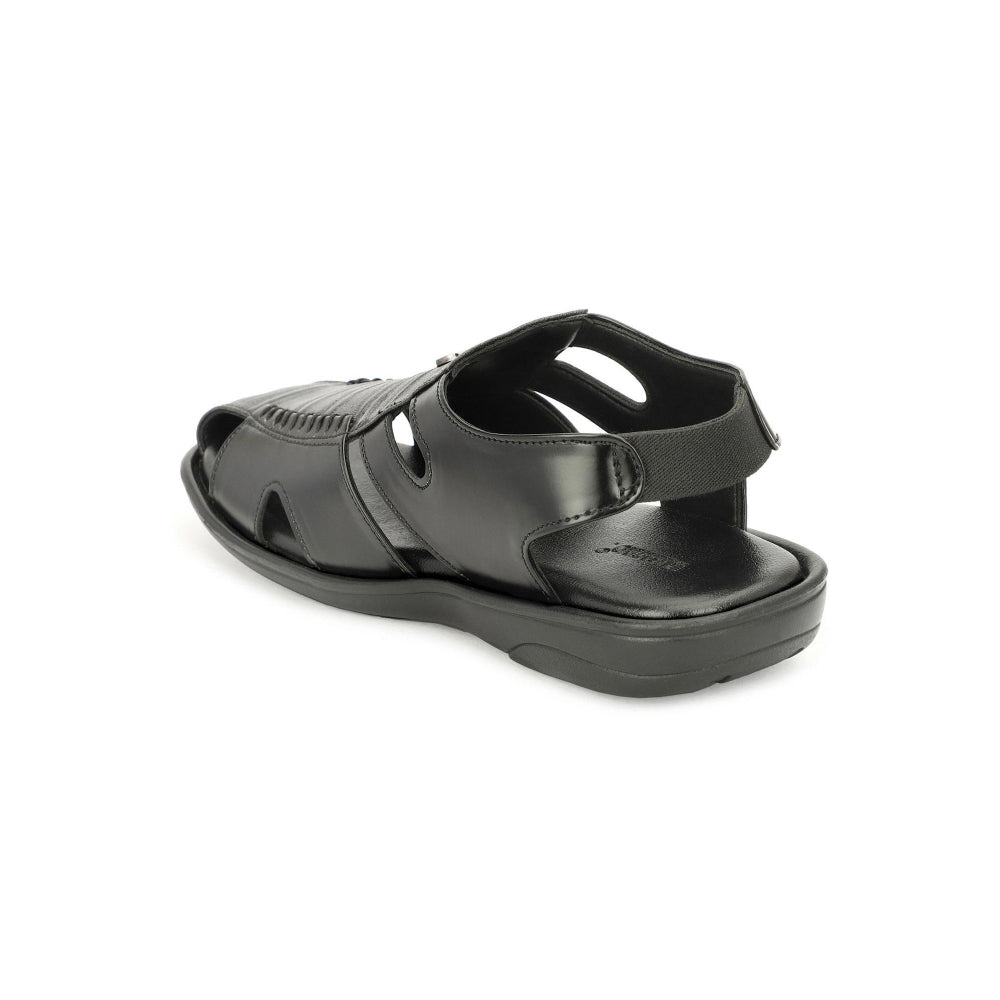 Valentino Men Faux Leather Black Closed-Toe Comfort Sandals